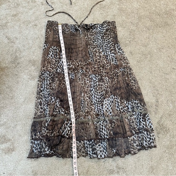 Y2K Animal Cheetah Leopard Convertible Tiered Maxi Skirt Halter Dress 3XL - Picture 5 of 7